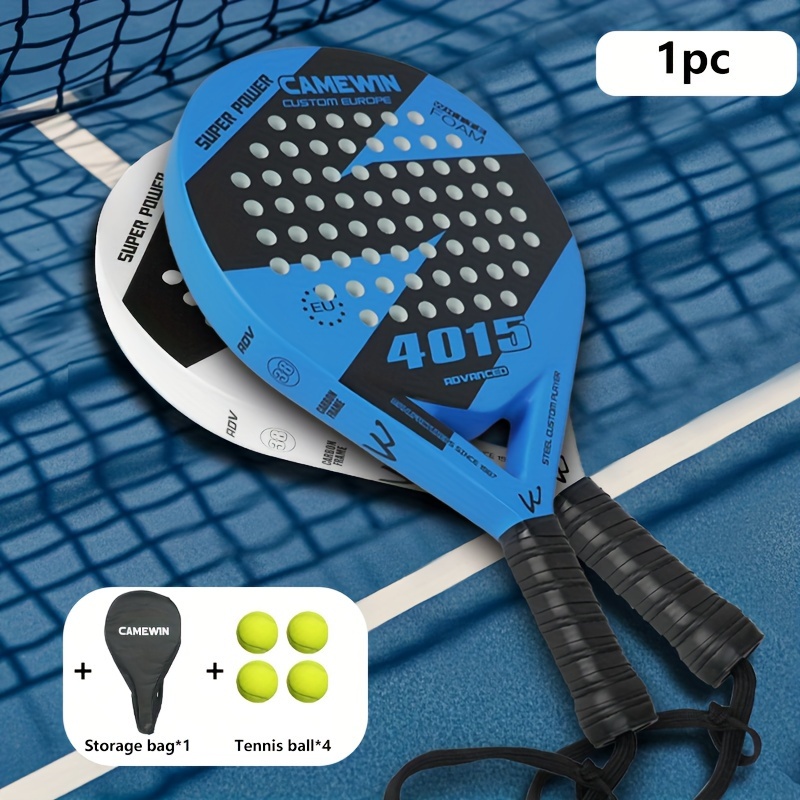 1set Padel Tennis Racket Carbon Fiber Tennis Paddle Paddleball Set With Portable Bag And 4 Tennis Balls