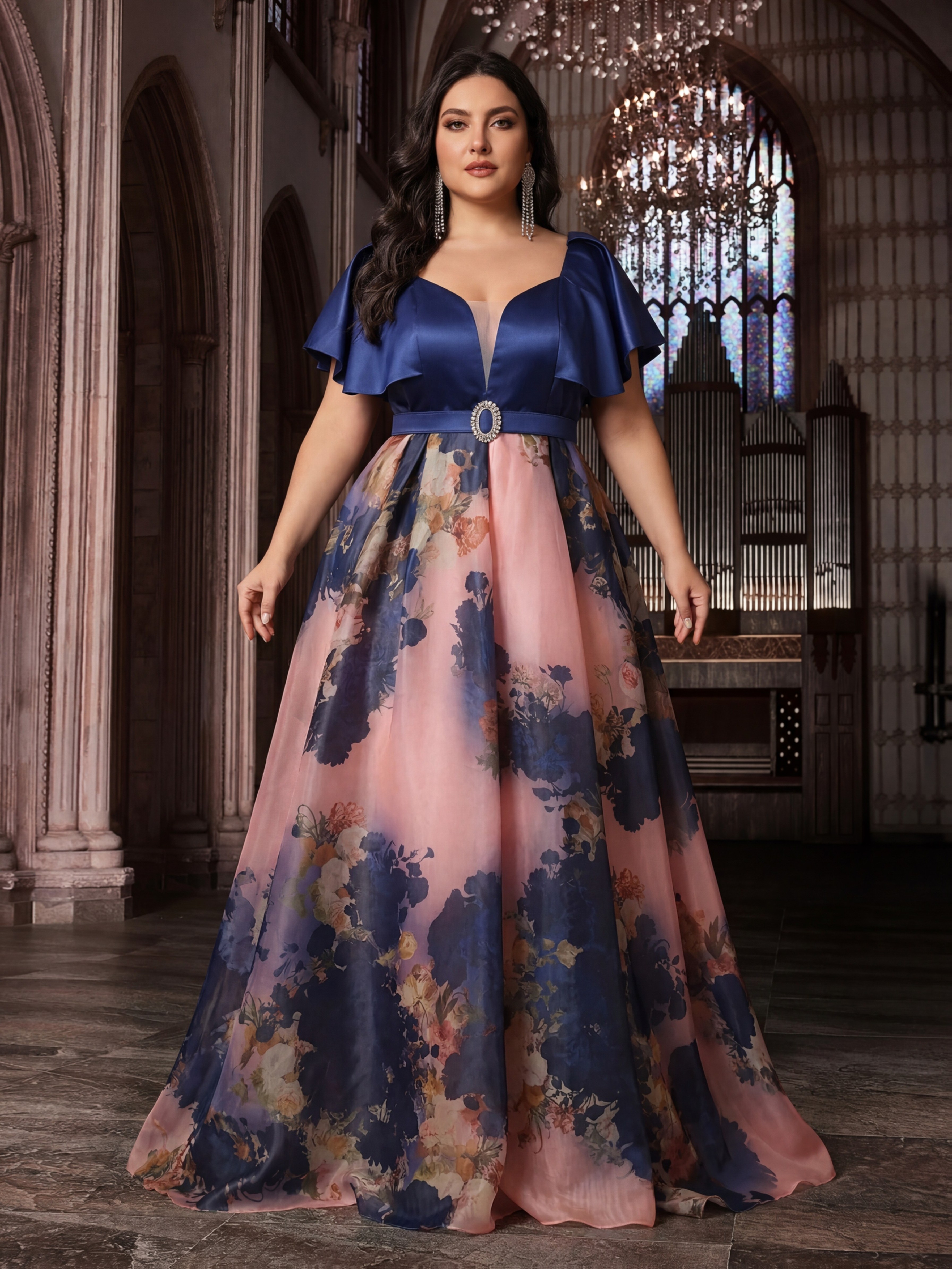 plus size plus size bridesmaid dress vintage style v neck - Temu Cyprus