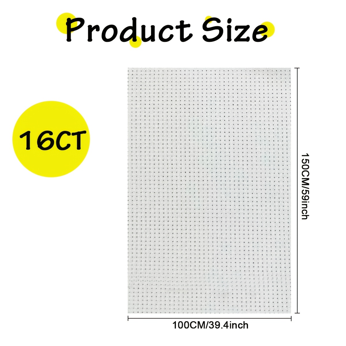 Large-Sized White Cross-Stitch Fabric Made of Polyester