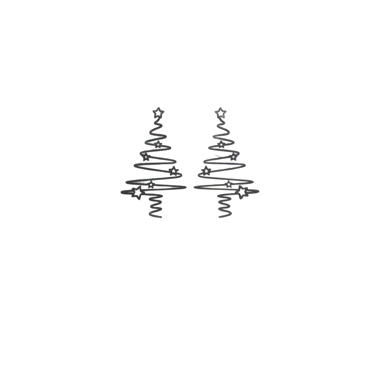 TEMU Lot de 2 décorations murales sapin de Noël en métal noir - Ornement mural sapin de Noël en fer forgé avec motif étoilé, choix parfait pour une