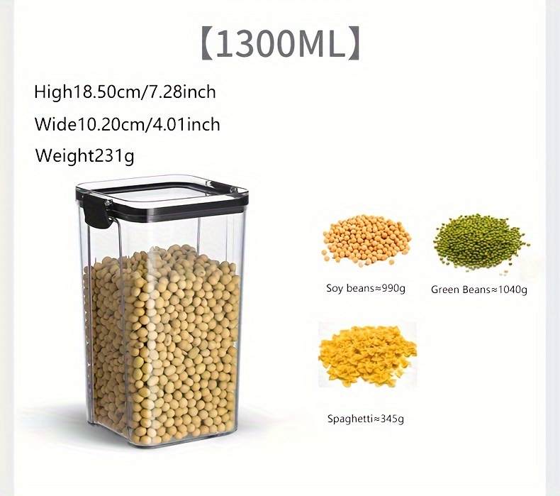 Airtight Food Storage Containers Set Pet Material Clear - Temu South Africa