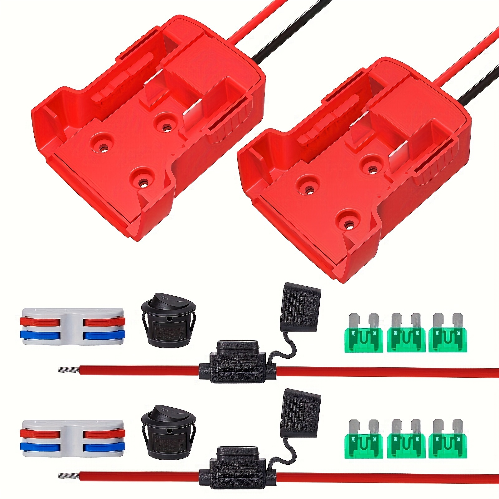 

1/2pcs Power Wheels Adapter For Adapter 18v Power Wheels Battery Conversion Kit With Fuse & Switch, Wire Terminals