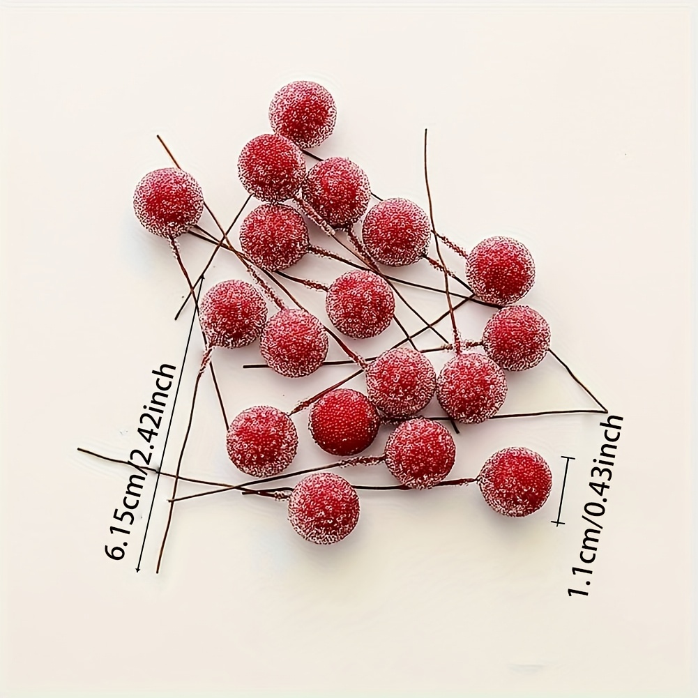 TEMU 22 pezzi Frutta Artificiale e - Accessori Decorativi Natalizi con Palline Rosse, Frutta in Plastica Durevole per Festivo, Decorazioni Natalizie,