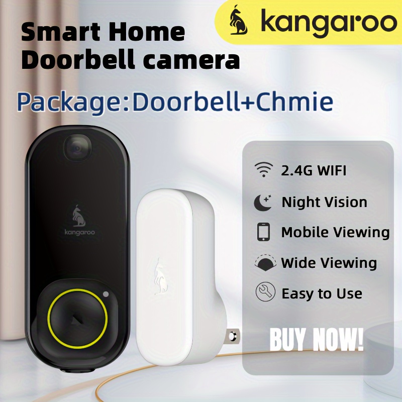 

Wireless Doorbell Camera+chime/hd Night Vision/ Photo Capture/recording/app Control