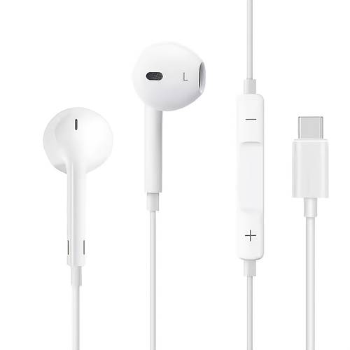 usb c earphones compatible with iphone 15 type c wired in ear headset with mic and remote noise isolation for iphone 16 16 pro max iphone 15 24 s23 s22 carplay ipad pixel grey
