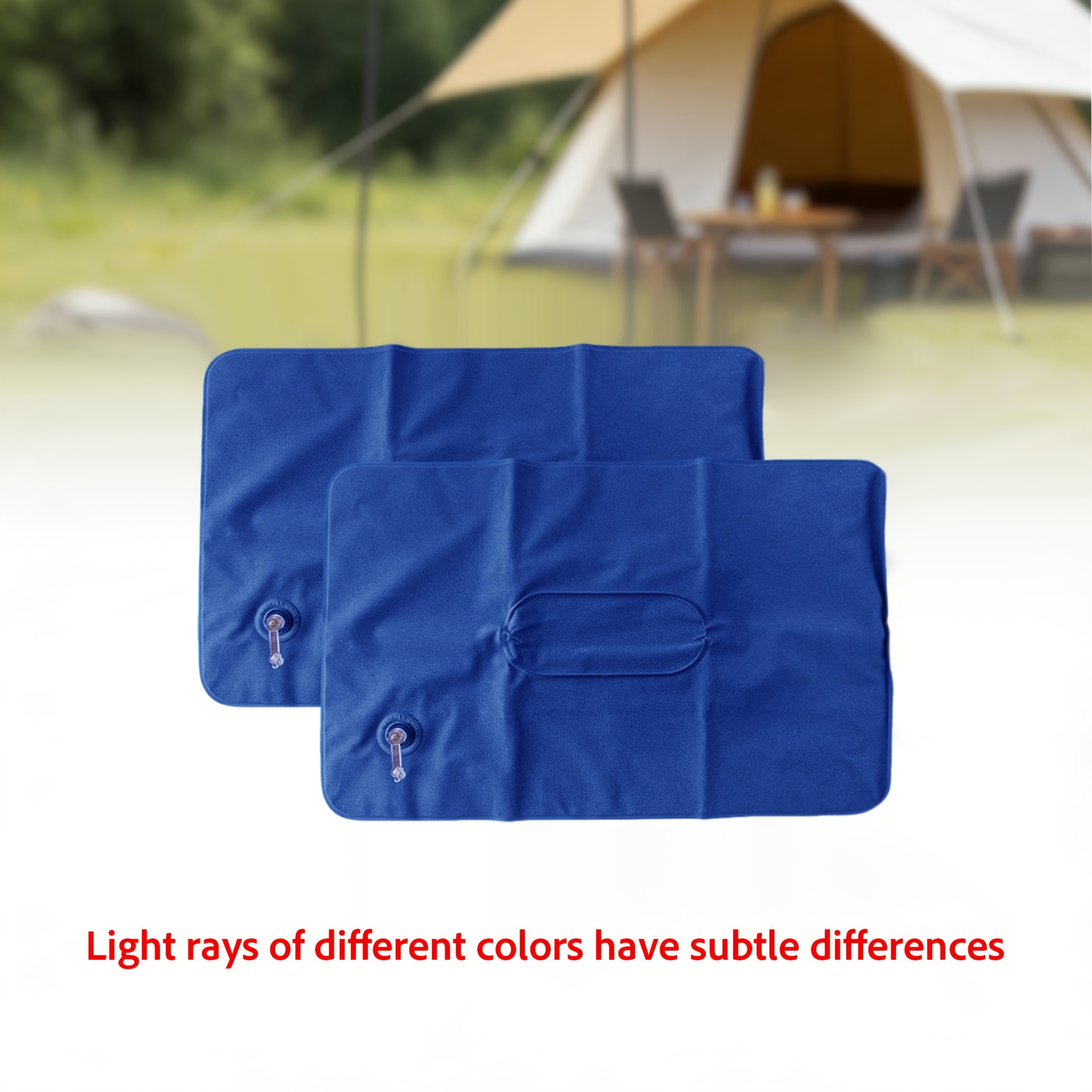 Image of Flocking Inflatable Travel Pillow, Compact Foldable Portable Support Pillow For Outdoor Camping Picnic Hiking Road Trip