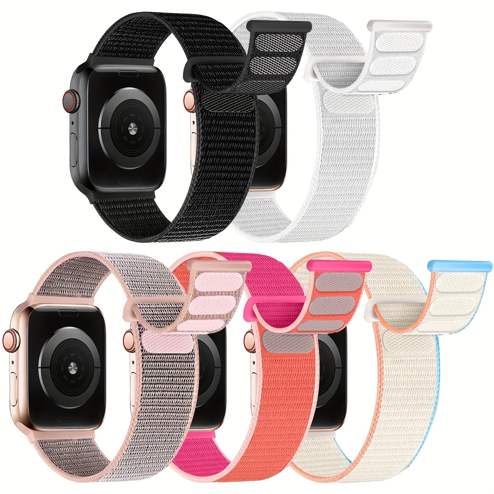 

5 Pack Sport Loop Bands Compatible With Iwatch Band 38mm 40mm 41mm 42mm 44mm 45mm 49mm Women Men, Soft Textile Nylon Strap For Iwatch Ultra/ultra 2 Series 9/8/7/6/5/4/3/2/1/se