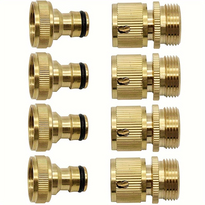 

4sets/6sets, Garden Hose Quick Coupling 3/4 Inch Coupling Solid Brass Quick Coupling Garden Hose Fitting Hose Adapter For Faucet Tap Connector