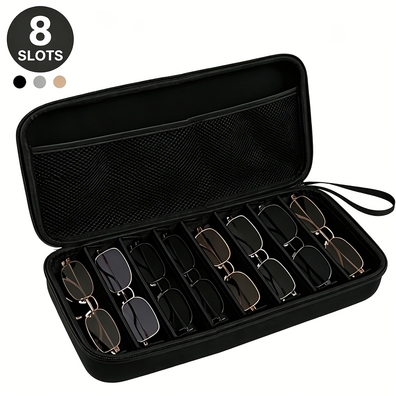 TEMU 1pc Eyeglass Storage Pouch, Fashion Glasses Storage Pouch, Functional Glasses Storage Bag, 6/7/8 Pairs Eyeglass Storage With Individual Slots,