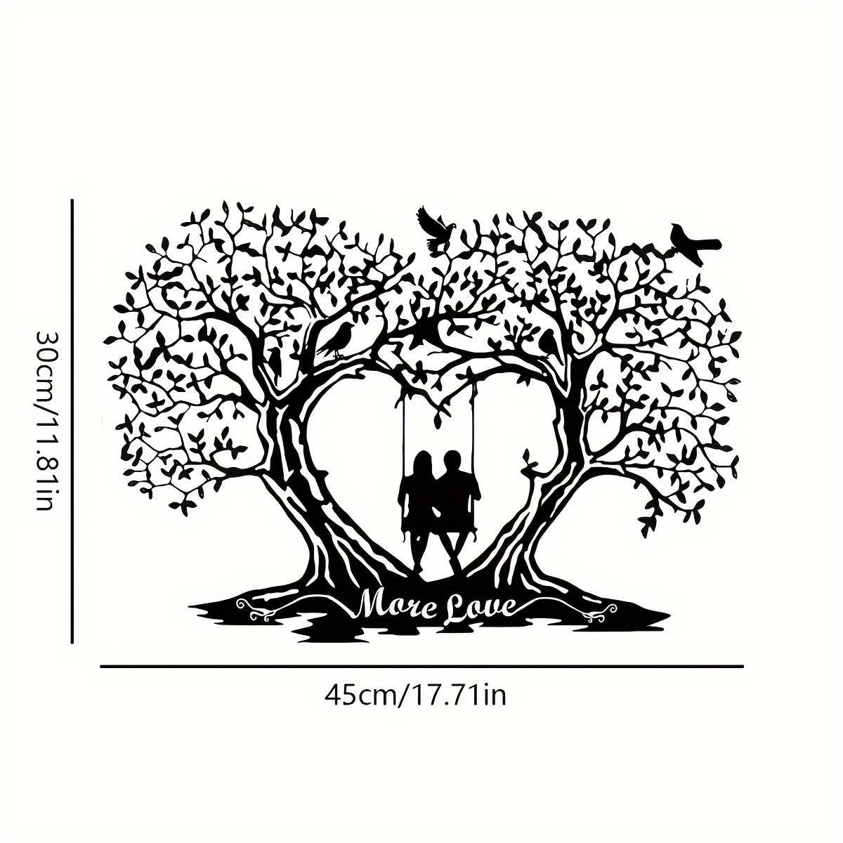 Image of Tree Metal Wall Art - Reusable Silhouette Decor For Home, Bedroom, Living Room - No Power Needed,halloween Christmas