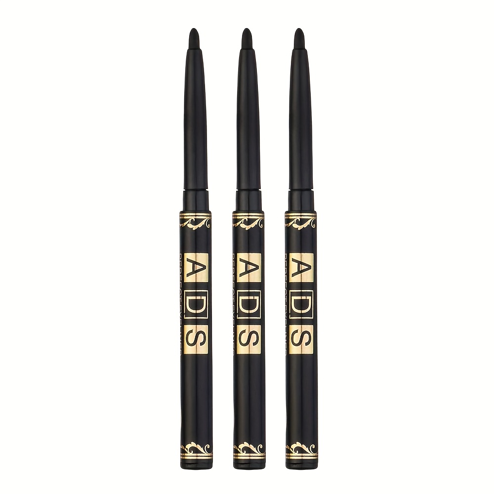 Image of Set Of 3 Black/brown Eyeliner Pencils - Resistant To Water, Sweat, And Smudging With Easy Twist Mechanism For Makeup