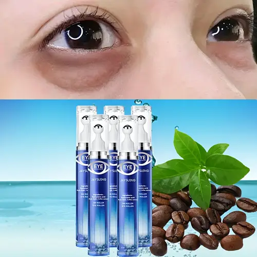 5pcs eye serum containing hyaluronic acid niacinamide moisturizing and tightening the skin around of dark circles daily eye care cream with 360 roller massage ball eye skin firming under eye serum