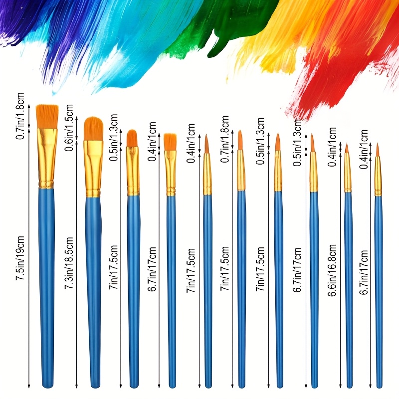 TEMU 16 Sets Paint Brushes Palette Set, 176pcs Painting Supplies Kit Including 16pcs Of 160pcs Colorful Acrylic Paint Brushes, 16pcs Round Paint