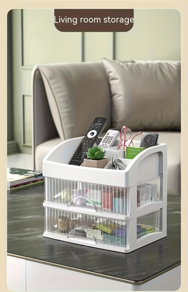 [Chic Crown-Inspired Storage] Transparent Cosmetic & Jewelry Storage Cabinet - Chic Crown-Inspired Drawer Organizer Set, Lightweight Plastic, Easy Insert Design