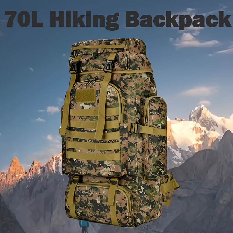 

70l Hiking Backpack Tactical Camping Adjustable Waterproof Climbing Sport Bags Valentine's Day Gifts For Men Camping Climbing Hiking Gear And Equipment