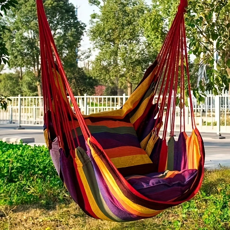 

Portable Outdoor Garden Camping Hammock, Swing Chair With 2 Pillows
