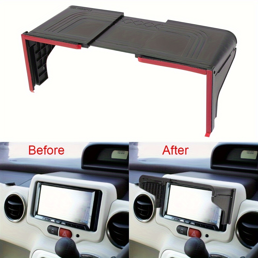 

1pc Universal Car Gps Display Screen Sun Visor Cover, 7-12 Inch Abs Sun Shade , Interior Sunshade Accessory For Radio Audio Protection