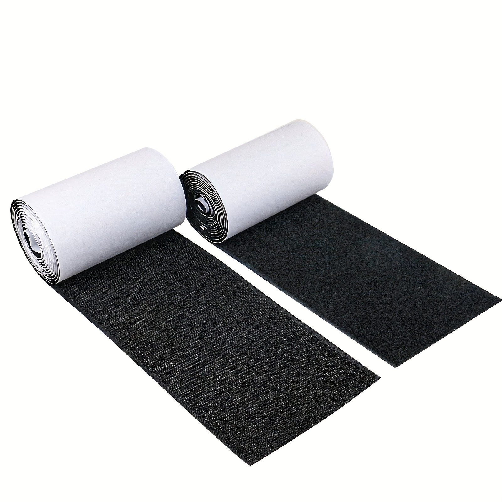 Image of 1 Roll Pack Heavy Duty Polyester Fiber Hook And Loop Tape Strips, 4.5 Inch X 6.5 Feet, Adhesive Backed Fastener For Sofa Cushions And Carpet Anchor
