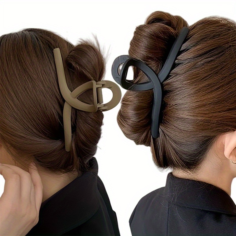 

Grande Pince à Cheveux, Pince à Cheveux Simple pour Femmes, Pince à Cheveux Ferme, avec Design de Pince à Cheveux Croisée - Convient pour Cheveux Épais et Fins, Pince pour Queue de Cheval