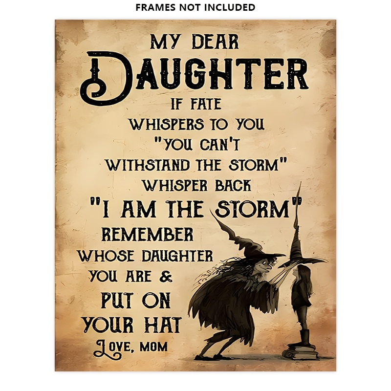 TEMU 2D Flach, 2D Flach, Ungerahmtes Vintage Hexen Poster Wohnzimmer Dekoration Vintage Zitate Kunstdruck Malerei Moderne Wand Schlafzimmer