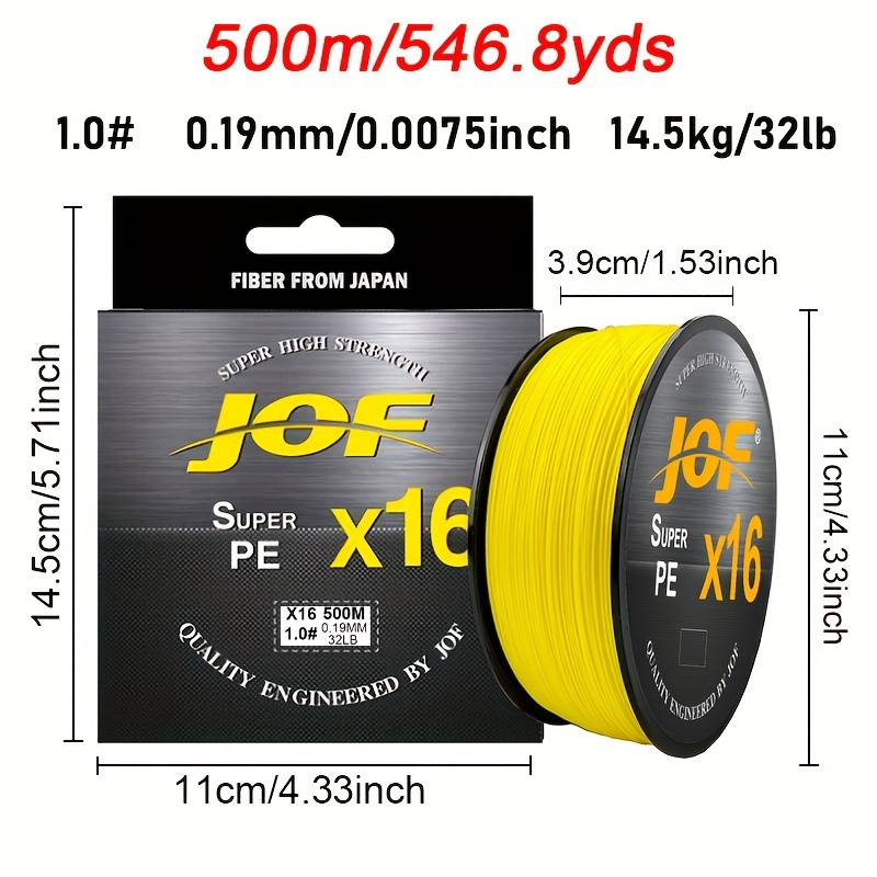 500m/546.8yds Long-distance Casting Pe Line - 16 Strand Braided Fishing Line With High Strength, Abrasion Resistance, Low Stretch Fishing Accessory For
