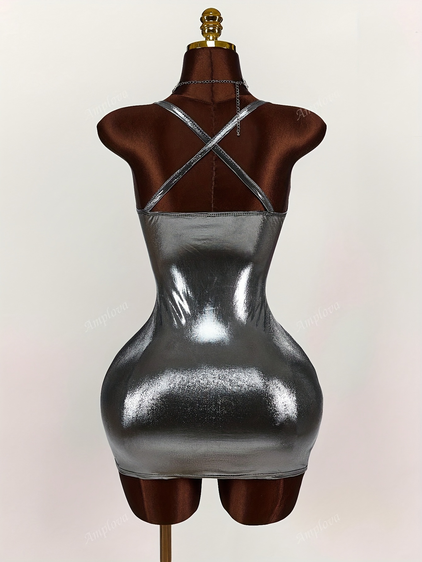 grey latex dress Body Hugging Long Latex Dress – Laidtex