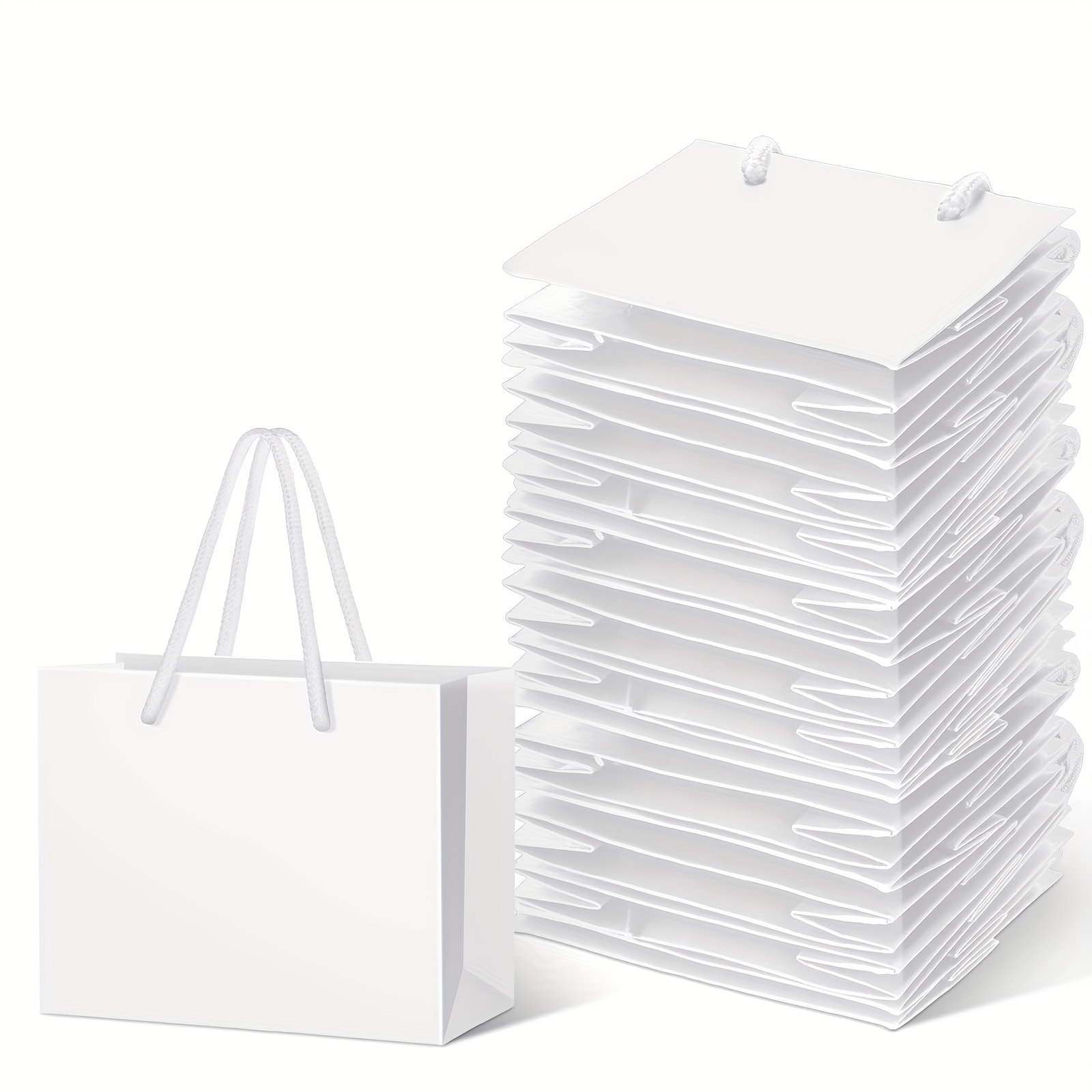 TEMU Gift For Her/him 12-pack White Black Large Size Handbag Gift Bags With Handles, 9.45 X 6.69 X 3.94 Inches (. 24 X 17 X 10 Cm) Paper Gift Bags,