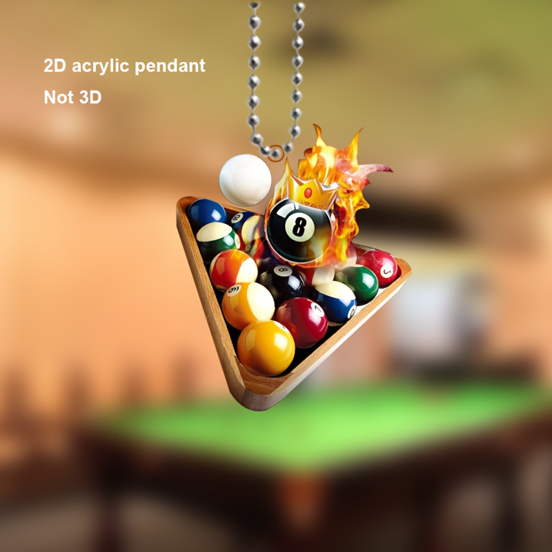 

Billiards 's Dream: 2d Acrylic Pendant - Car Mirrors, Backpacks & Keychains | Ideal Gift For Pool Lovers, Party Decoration, Theme Pendant