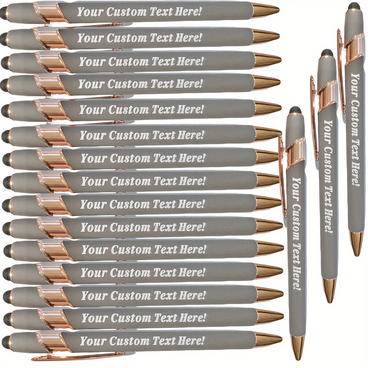 

Custom 18-piece Aluminum Ballpoint Pens - Personalized Metal Writing Set With Soft Grip, Perfect For Birthdays & Anniversaries - Black Ink