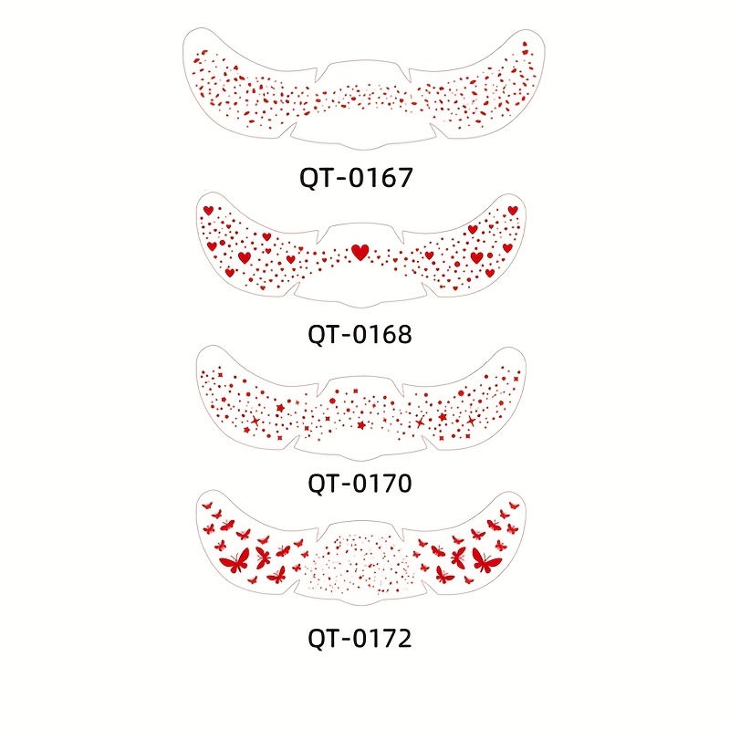 Image of 4pcs Of Freckles Tattoo Stickers, Waterproof Hot Stamping Red Makeup Stickers, Temporary Face Stickers, Valentine's Day Wedding Bridesmaid Face Decoration Stickers