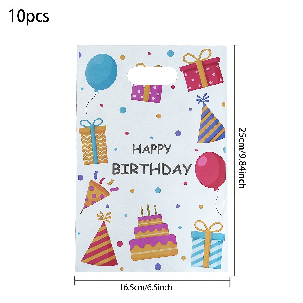 TEMU Sacs fourre-tout sur le thème de fête d'anniversaire disponibles en packs de 10, 25 ou 50. Parfaits pour les célébrations d'anniversaire, les