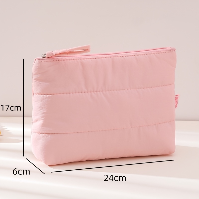 Macaron Color Cloud Makeup Pouch, Soft Quilted Storage Bag