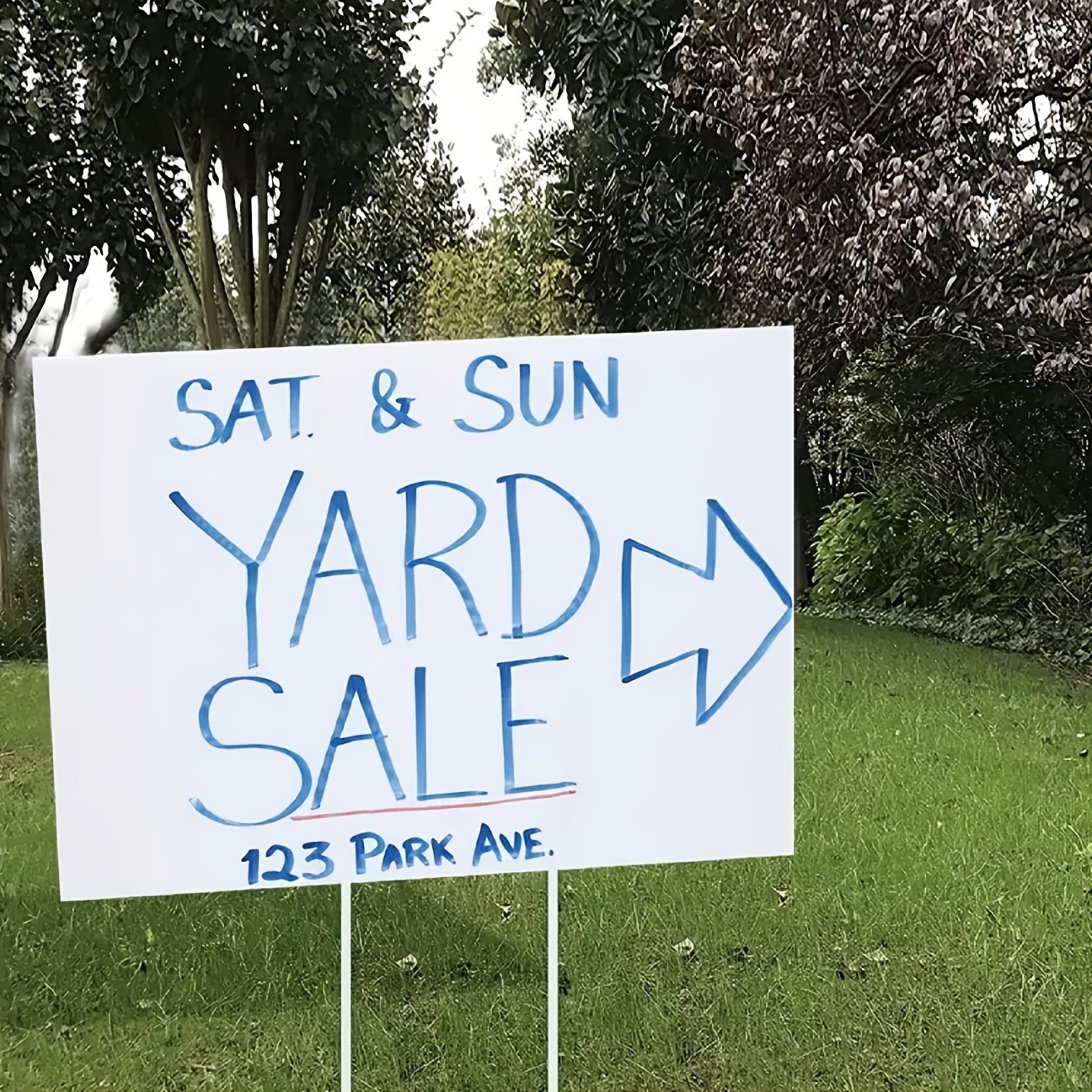 10pcs rustic geometric garden yard sign stands 43 x 33cm white double sided blank with stake for wedding birthday party   rental real estate vehicle outdoor decoratio