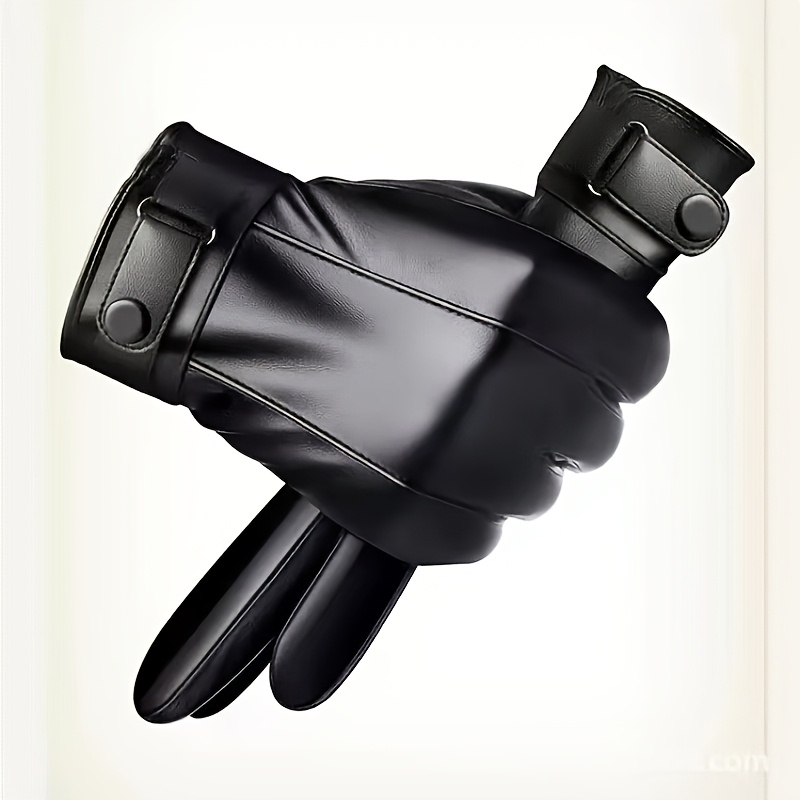 TEMU Gants doublés pour homme, doux et chauds, poignets élastiques, compatibles avec écran tactile, adaptés à un usage . Lot de 1 paire