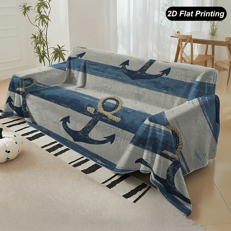 TEMU 1 pz. Copridivano, Sfondo a righe chiaro e con accenti di , per da soggiorno, camera da letto o decorazione per ufficio, Decorazione festiva per