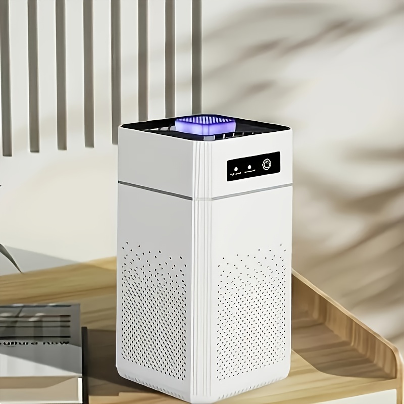 Portable HEPA Air Purifier with Nightlight, Touch Control, USB Powered, Cord Included - Ideal for Home & Office Air Circulation, Smoke, Dust & Pet Dander Removal, Quiet Operation, Quiet Air Purifier | Modern Aesthetic | USB Powered Purifier