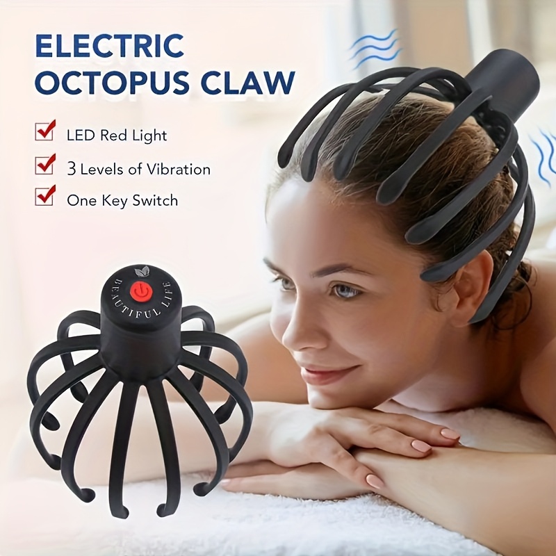 portable octopus claw massager suitable for scalp massage and relaxation     indoors and outdoors