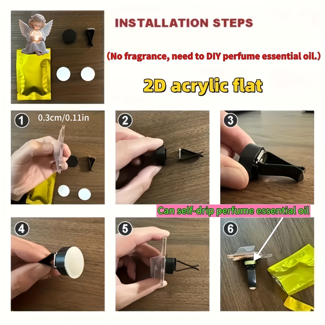 2D Flat, 2pcs with love angel