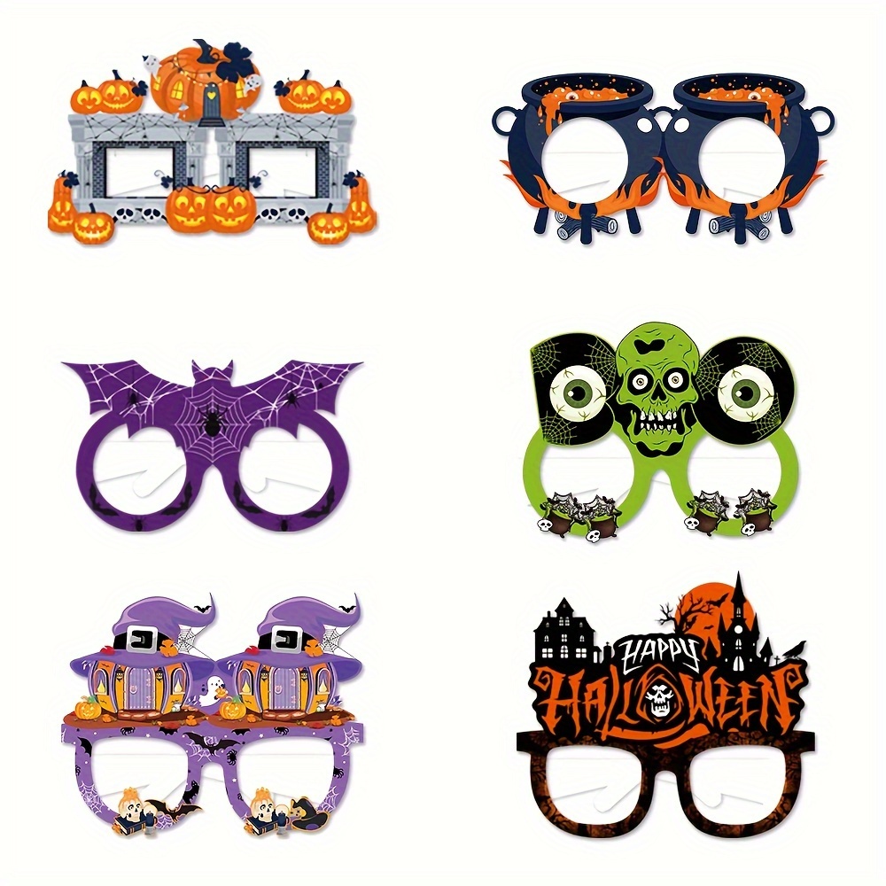 NQEUEPN 24er-Set Halloween-Brillen – 12 Gruselige Designs Aus Papier, Partygeschenke, Kostümzubehör & Fotorequisiten