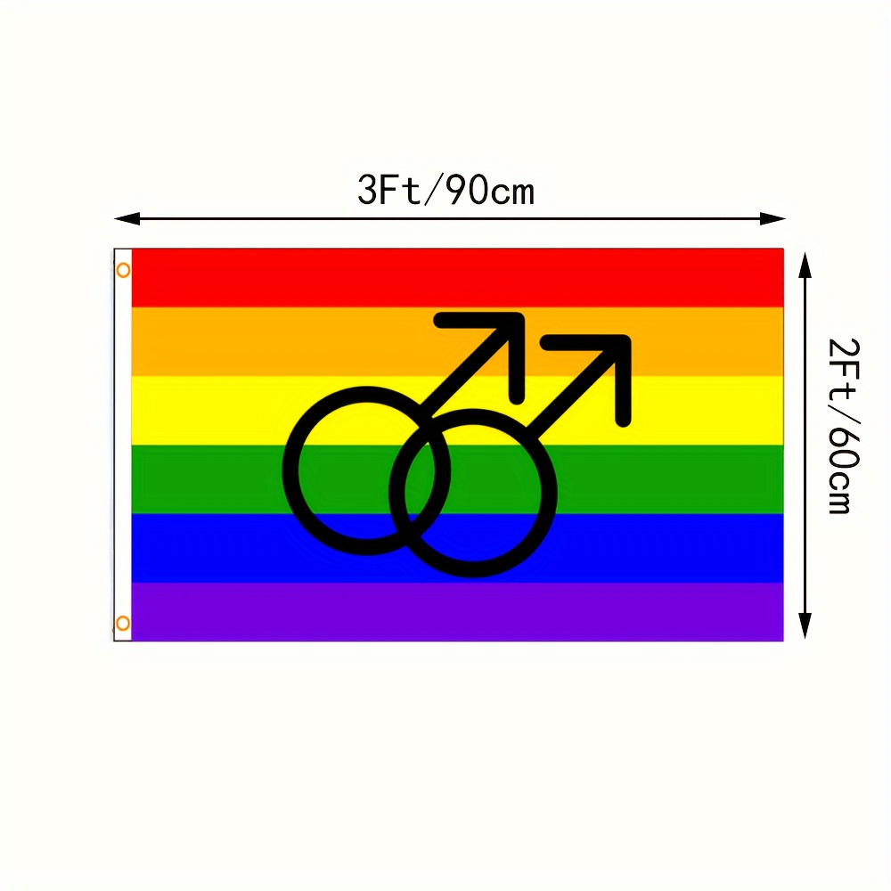 1pc, 3x5fts Lgbt Gay Rainbow Progress Pride Flag For Decoration, Home ...