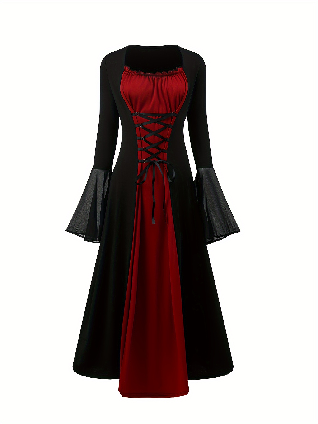 princess polly baby blue dress Renaissance Dress in Heartache | Blood Red Black Gothic Tie-dye Corset Gown