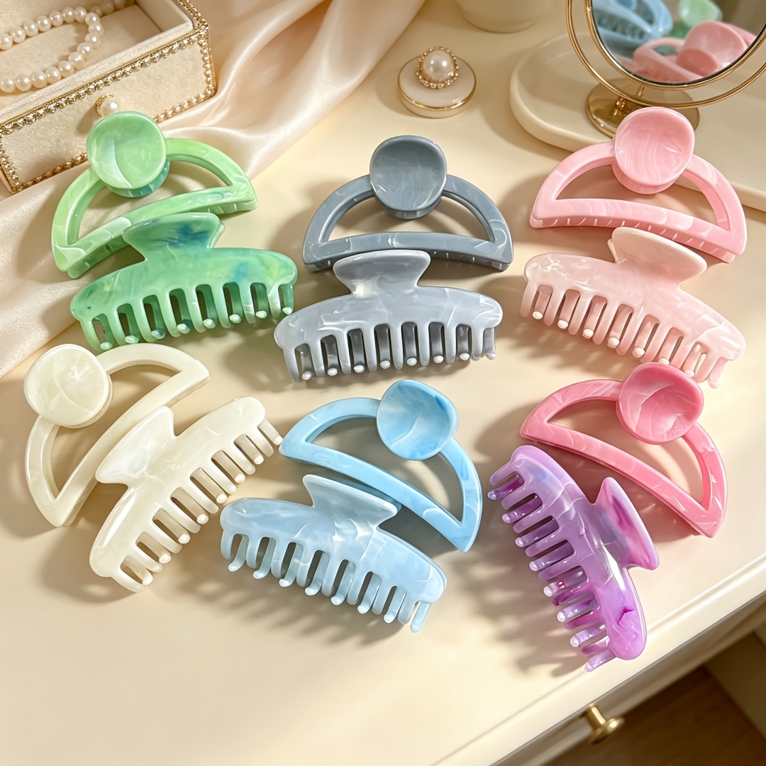 2pcs Textured Flat Dragonbone Hairpin, Medium Half-Round Clip
