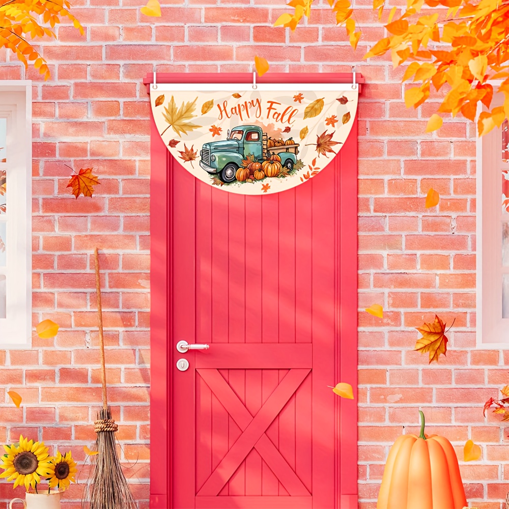 Thanksgiving Half Round Flag Polyester Autumn Happy Theme - Temu