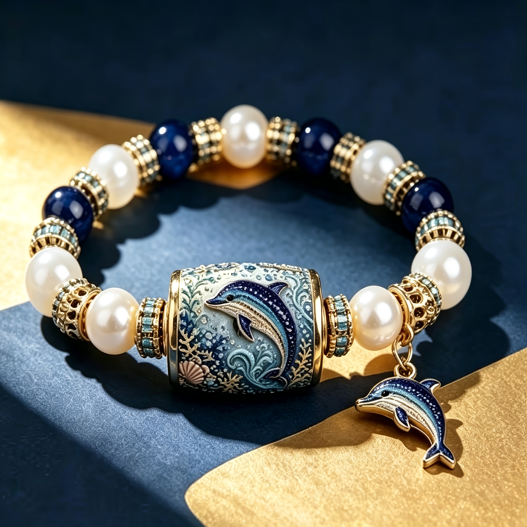 TEMU A Bracelet, A Bracelet With Ocean Animal Charms, Featuring Dolphin, Whale Shark, Octopus, Seahorse, Crab, And Other , To Ocean Enthusiasts