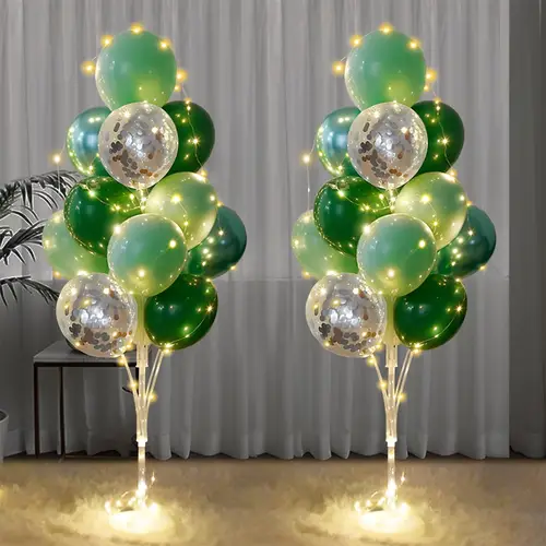 balloon stand for floor with string light 2 centerpieces balloon holder decoration for wedding birthday nature forest theme party