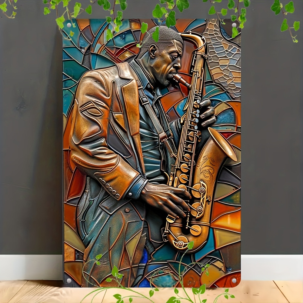 

Aluminum Saxophone Wall Art Decor Sign, 8x12 Inches, Uv Printed Metal Plaque, Multipurpose Wall Hanging For Indoor & Outdoor, Pre-drilled, Weatherproof – Elegant Musical Decor For Jazz Lovers