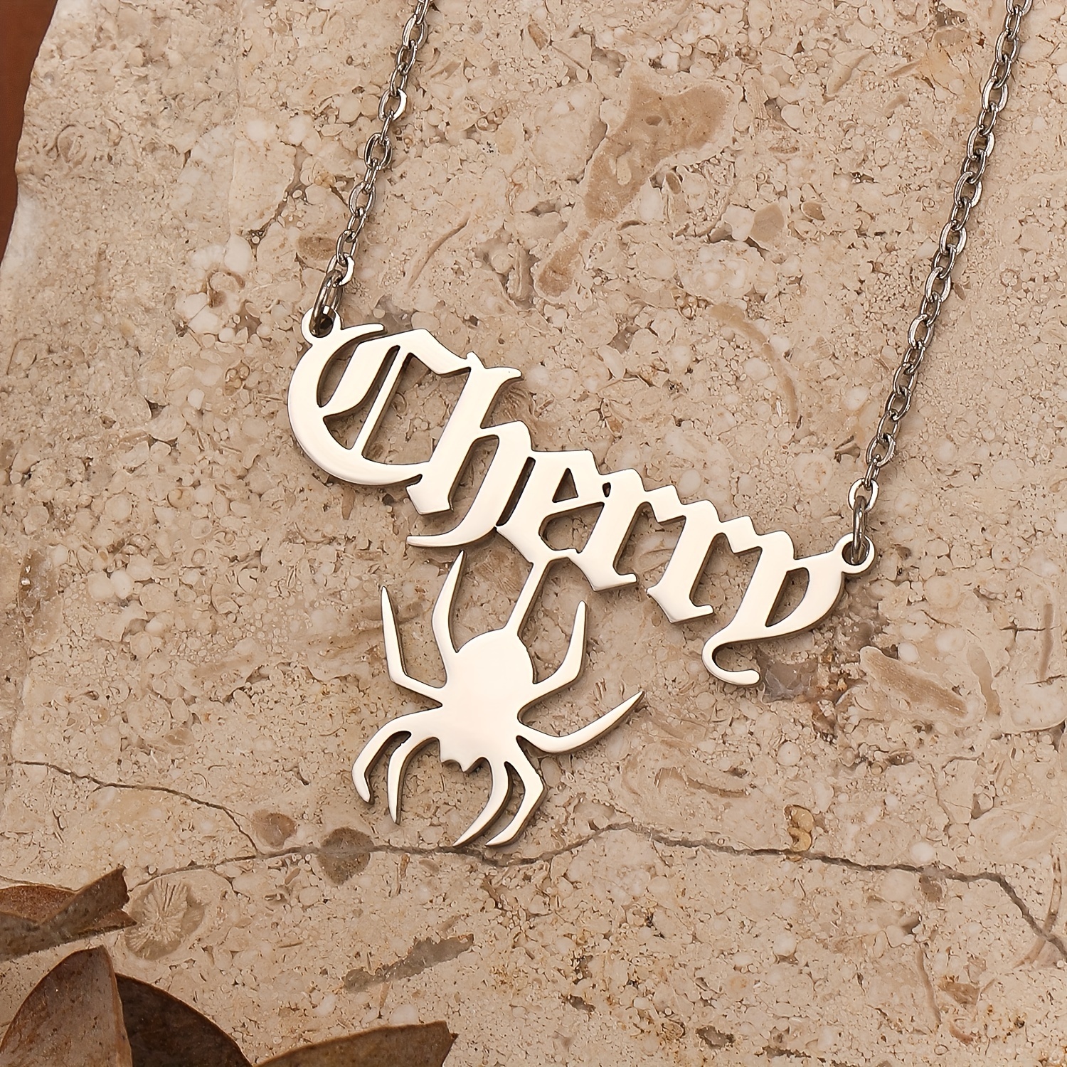 

Create A Unique Gothic Necklace With A Spider Charm Made Of Stainless Steel, Perfect As Personalized Hip Hop Jewelry For Women And Men, Ideal For Halloween Gifts.