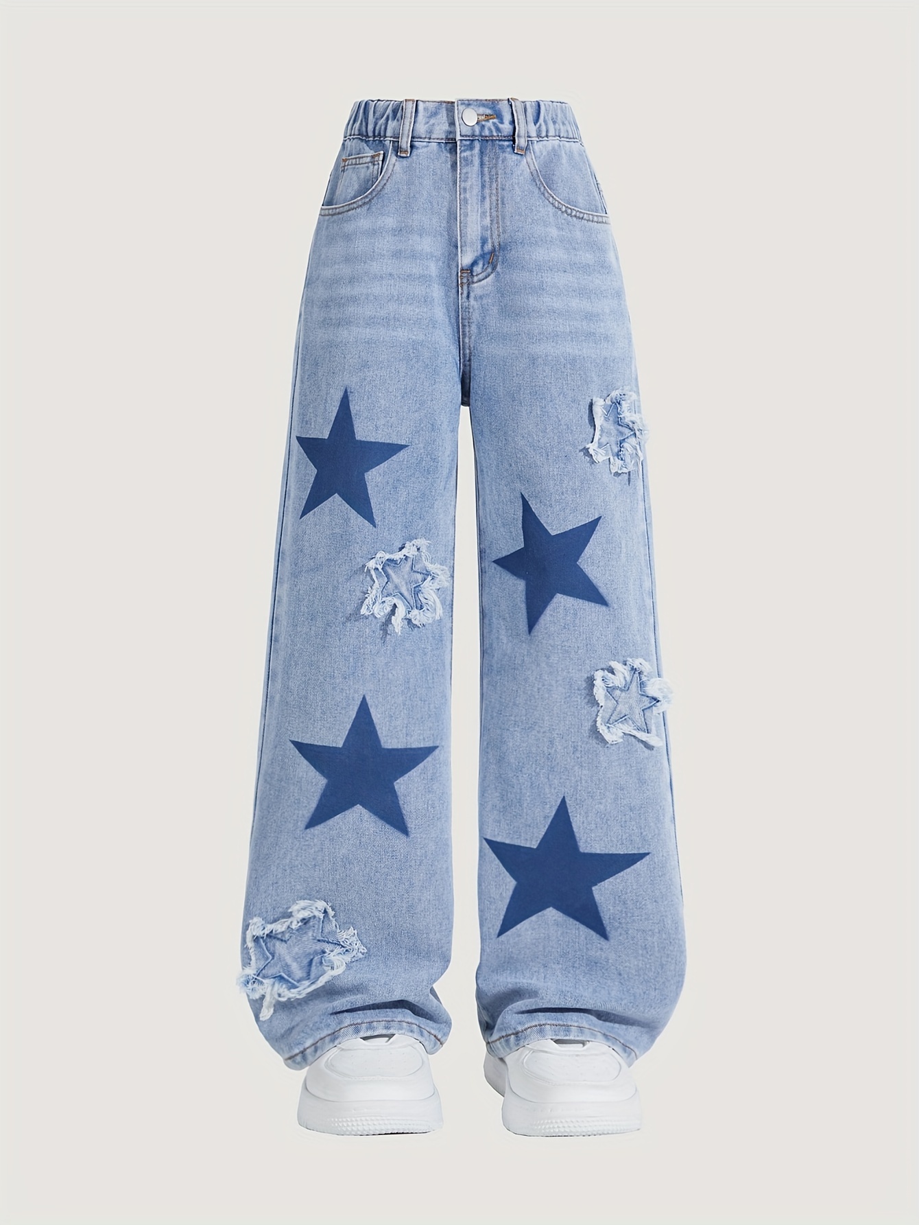 girls five pointed embroidered distressed edge Temu Belgium