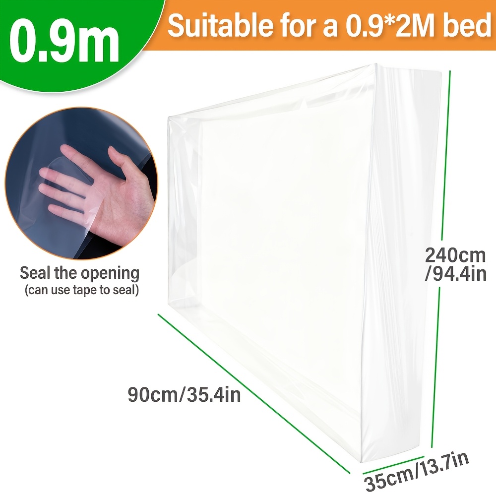TEMU 1pc Mattress Encasements Mattress Storage Bag, For Bedroom Dorm Room Houeshold Double- Mattress Packaging Bag, Plastic Film Bag