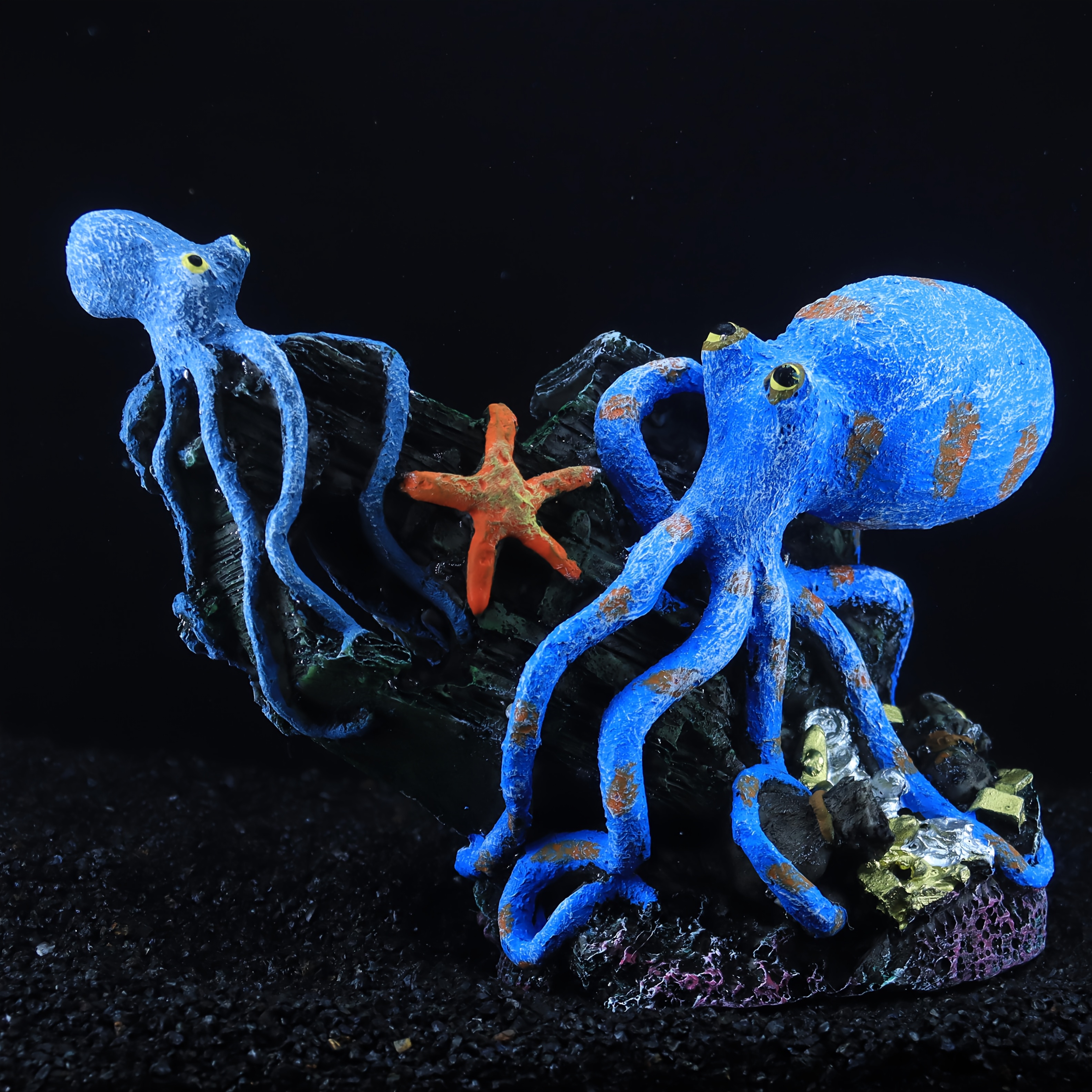 2 Pack Dutch Kraken Octopus Aquarium Decor - Mysterious Legend Fish Tank Ornament